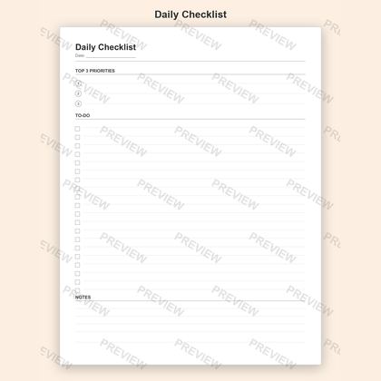 Daily Checklist
