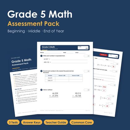 5th Grade Math Assessment Pack