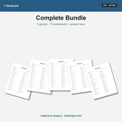K–4 Math Worksheets Bundle