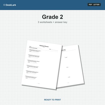 Grade 2 Reading & Phonics Worksheets