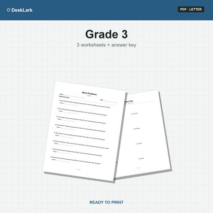 Grade 3 Word Problems Worksheets